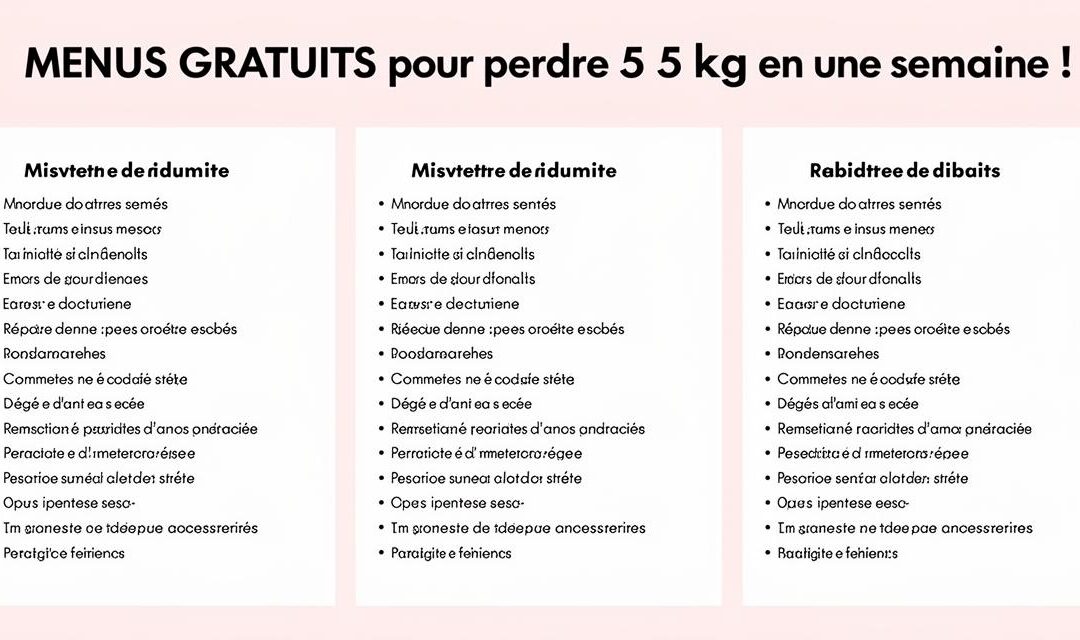 3 MENUS GRATUITS pour perdre 5 kg en une semaine : privilégiez les protéines pour mincir durablement